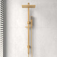 G#1(Gold) Norico Esperia 10 Inch 250Mm Square Brushed Gold Twin Shower Station Top Water Inlet