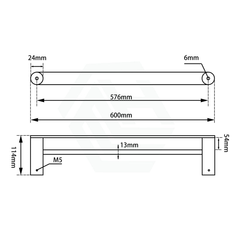 Norico Esperia 600/800Mm Brushed Yellow Gold Double Towel Rail Stainless Steel 304 Wall Mounted