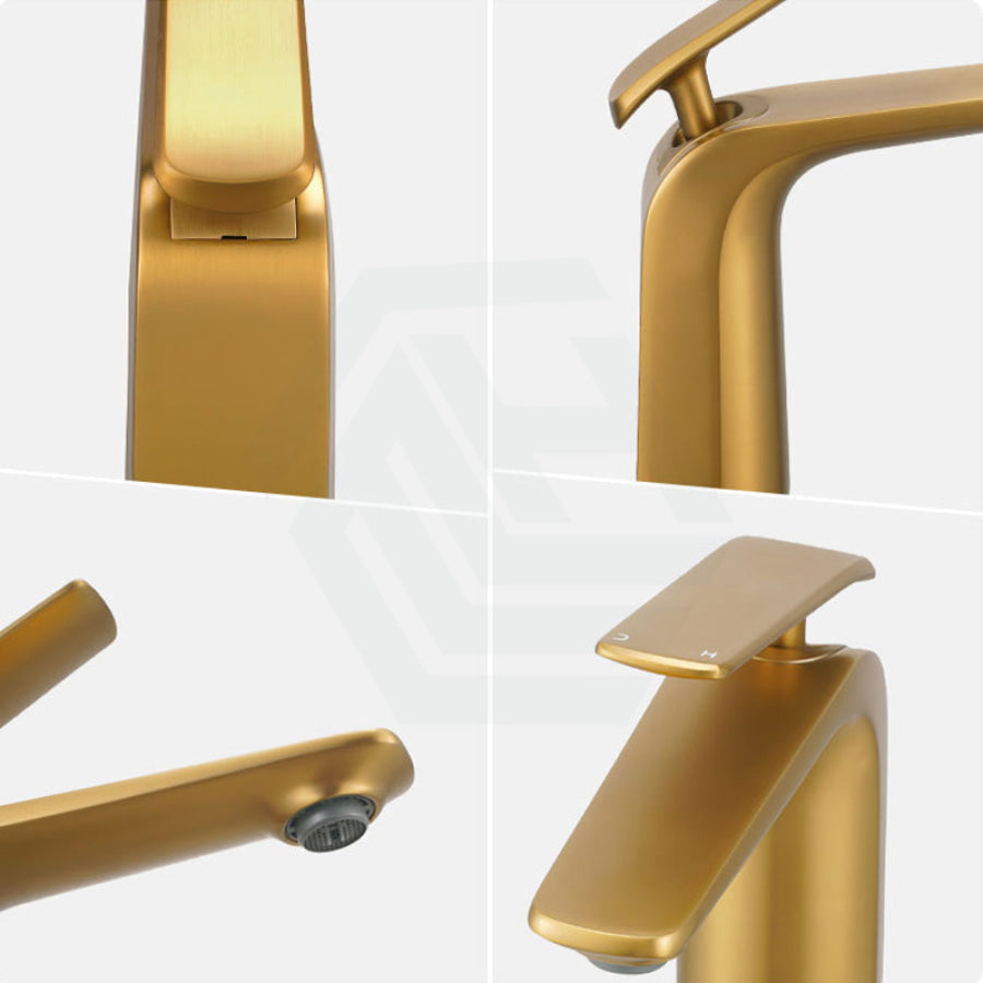 Norico Esperia Brushed Yellow Gold Solid Brass Mixer Tap For Basins Bathroom Products