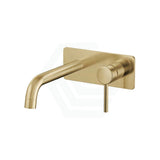 G#1(Gold) Norico Round Brushed Gold Bath/Basin Wall Mixer With Spout Solid Brass Mixers