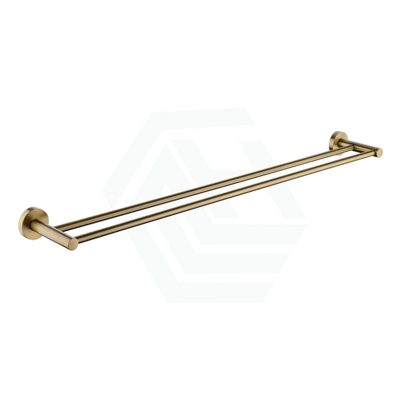 Norico Round Brushed Yellow Gold Double Towel Rack Rail Accessories