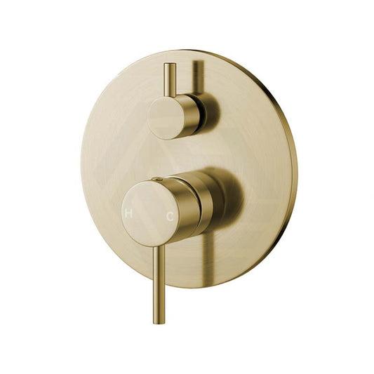 G#1(Gold) Norico Round Brushed Gold Shower/Bath Mixer With Diverter Wall Mounted Mixers With