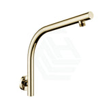 Round Shower Arm Wall Mounted Brushed Yellow Gold