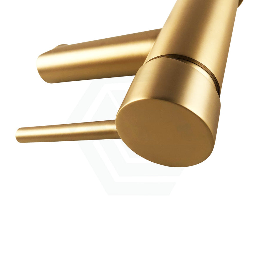 Norico Round Solid Brass Brushed Yellow Gold Basin Mixer Tap Bathroom Vanity Products