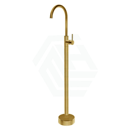 G#1(Gold) Norico Round Swivel Floor Mixers Solid Brass Brushed Gold Mounted Bath