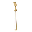 G#1(Gold) Norico Square Brushed Gold 3 Functions Handheld Shower With Wall Bracket Set Rail