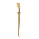 G#1(Gold) Norico Square Brushed Gold 3 Functions Handheld Shower With Wall Bracket Set Rail