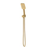 G#1(Gold) Norico Square Brushed Gold 3 Functions Handheld Shower With Wall Bracket Set Rail