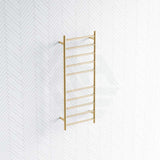 G#1(Gold) Radiant Brushed Gold Heated Round Ladder Towel Rail 430 X 1100Mm 10 Bars Rails