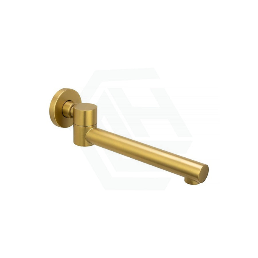 G#1(Gold) Round Brushed Gold 180° Swivel Bath/Basin Wall Spout Brass Spouts