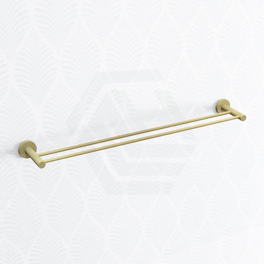 Norico Round Brushed Yellow Gold Double Towel Rack Rail Accessories