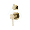 G#1(Gold) Norico Round Brushed Gold Shower/Bath Mixer With Diverter Brass Wall Mixers With