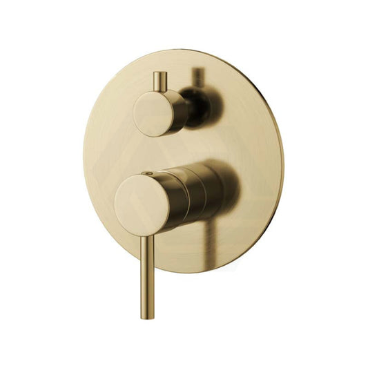 G#1(Gold) Round Brushed Gold Shower/Bath Mixer With Diverter Wall Mounted Mixers With