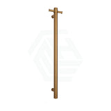 G#5(Gold) Thermogroup 900Mm Brushed Gold Straight Round Vertical Single Heated Towel Rail Rails