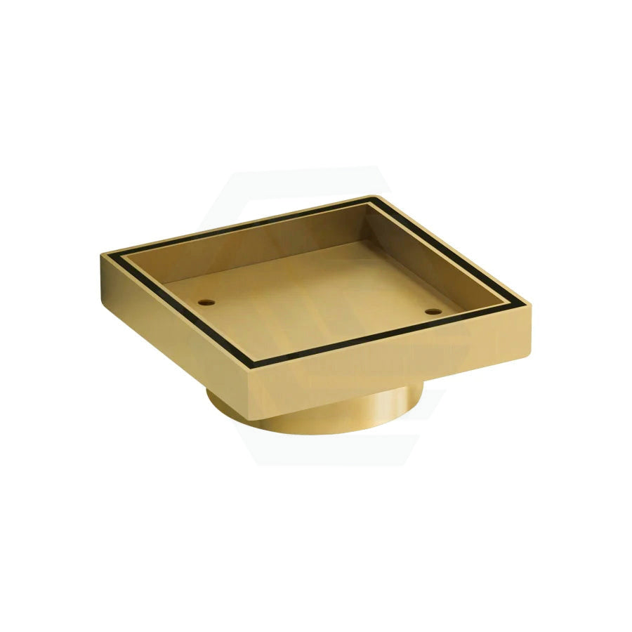 G#2(Gold) 115X115Mm Brass Matt Gold Smart Tile Insert Floor Waste 88Mm Outlet Wastes