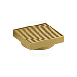 G#2(Gold) 115X115Mm Brushed Yellow Gold Linear Floor Waste Drain Stainless Steel 80Mm Outlet Wastes