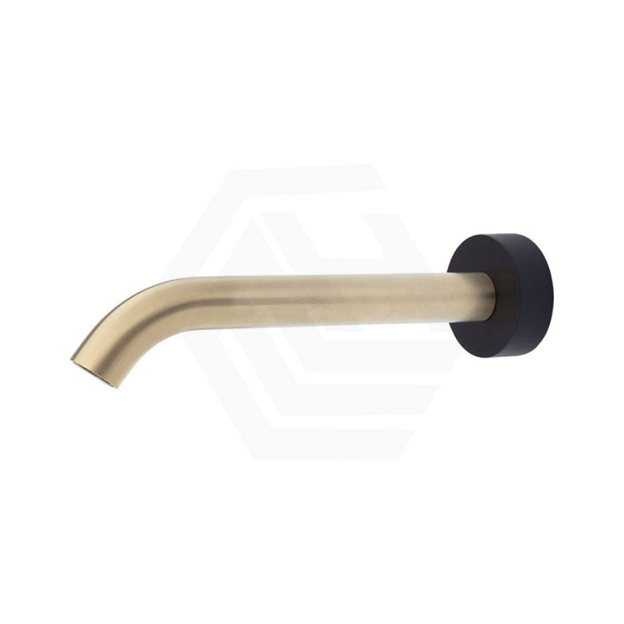 G#1(Gold) 180Mm Fienza Kaya Urban Brass Solid Round Wall Spout For Bathroom Matt Black Brushed Gold