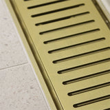 300-3900Mm Lauxes Matte Gold Shower Grate Drain Indoor Outdoor Aluminium Next Generation 26