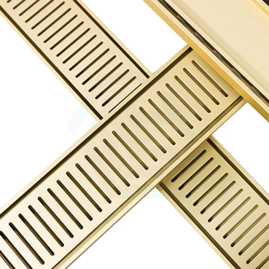 300-3900Mm Lauxes Matte Gold Shower Grate Drain Indoor Outdoor Aluminium Next Generation 26