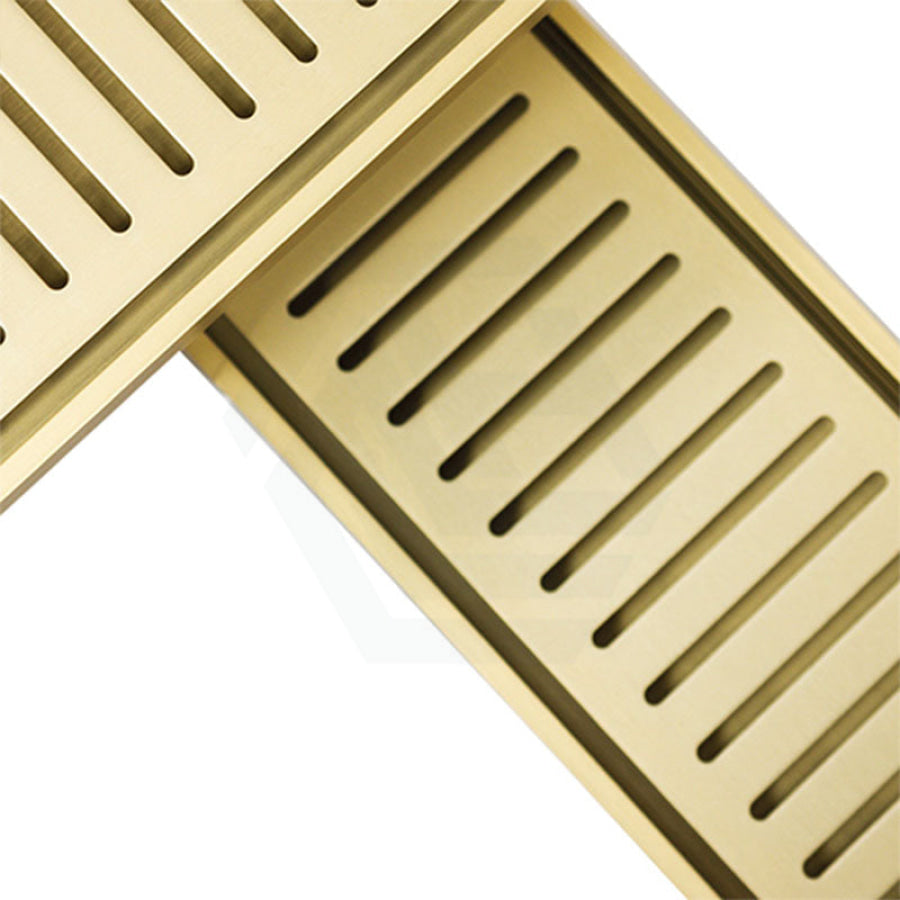 300-3900Mm Lauxes Matte Gold Shower Grate Drain Indoor Outdoor Aluminium Next Generation 26