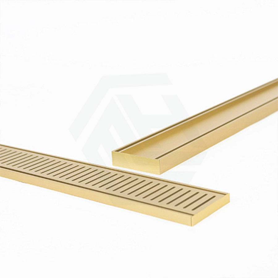 300-3900Mm Lauxes Matte Gold Shower Grate Drain Indoor Outdoor Aluminium Next Generation 26