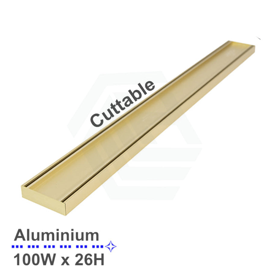 Aluminium Shower Grate Slimline Tile Insert 26 Matt Gold