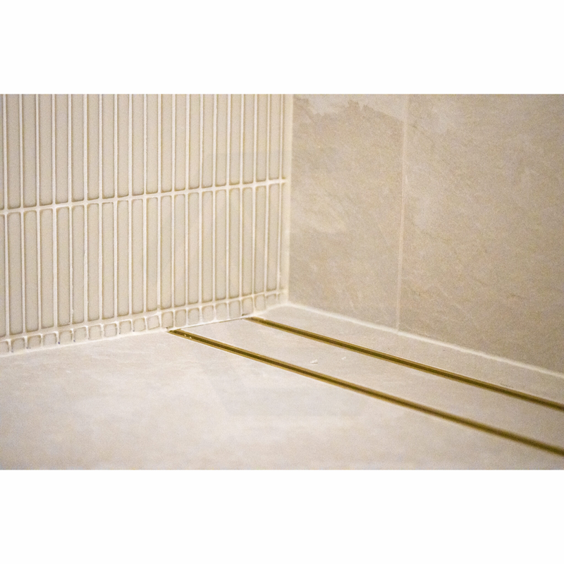 300-2000X100X21Mm Lauxes Aluminium Slimline Tile Insert Shower Pool Drain Matte Gold Drains & Grates