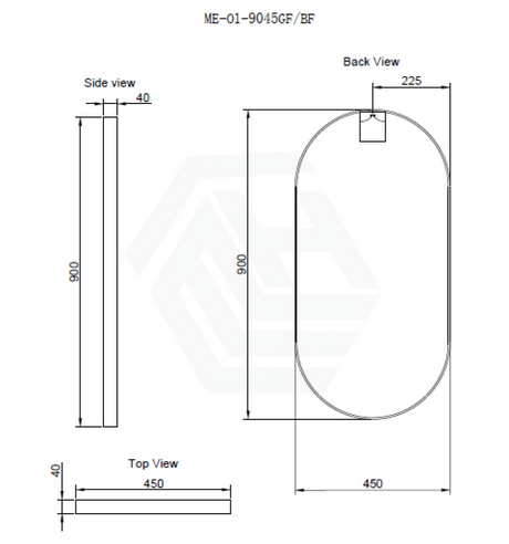 G#2(Gold) 450/600/700/900/1200Mm Bathroom Gold Framed Oval Mirror Wall Mounted Mirrors