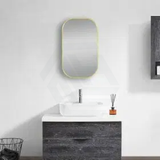 G#2(Gold) 450/600Mm Brushed Gold Aluminum Framed Rounded Rectangle Bathroom Wall Mirror Vertical Or