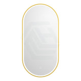 500x900mm Metro LED Mirror Oval Gold Framed Touch Sensor Front Light for Bathroom