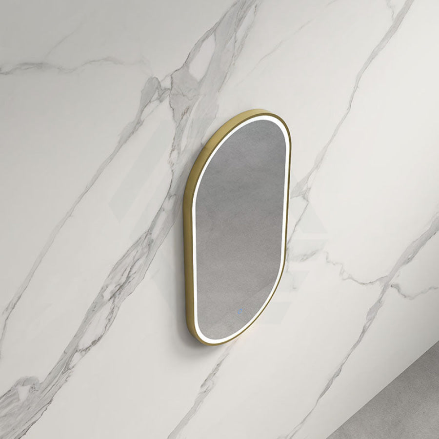 500x900mm Metro LED Mirror Oval Gold Framed Touch Sensor Front Light for Bathroom