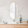 G#2(Gold) 500X1000Mm Matt Brushed Gold Aluminum Framed Oval Wall Mirror Mirrors