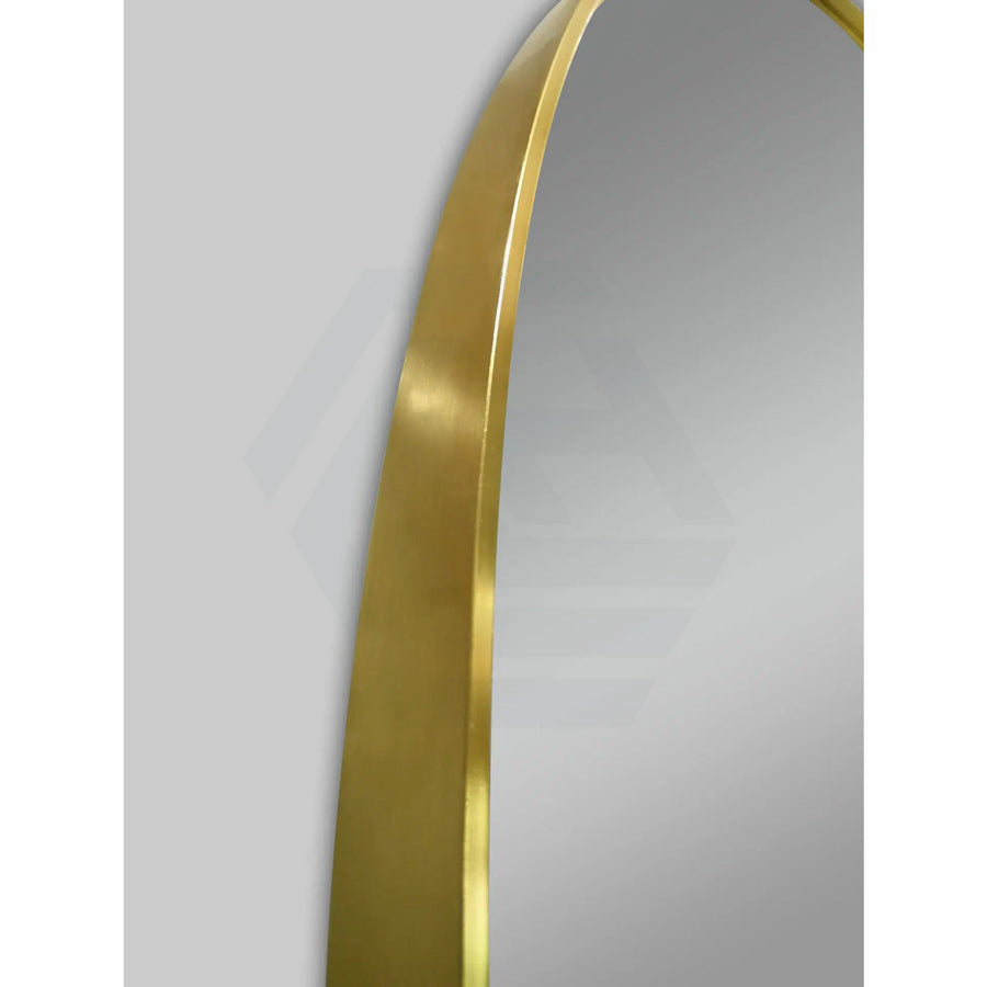 G#2(Gold) 500X1000Mm Matt Brushed Gold Aluminum Framed Oval Wall Mirror Mirrors