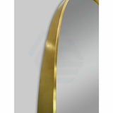 G#2(Gold) 500X1000Mm Matt Brushed Gold Aluminum Framed Oval Wall Mirror Mirrors