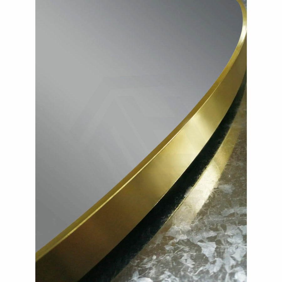 G#2(Gold) 500X1000Mm Matt Brushed Gold Aluminum Framed Oval Wall Mirror Mirrors