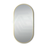 G#2(Gold) 500X1000Mm Matt Brushed Gold Aluminum Framed Oval Wall Mirror Mirrors