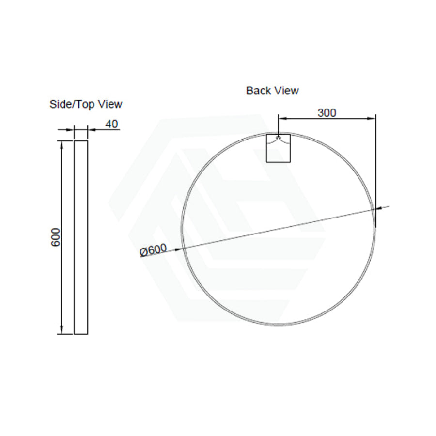 600/800Mm Bathroom Brushed Nickel Framed Round Mirror Wall Mounted 600X600Mm Mirrors