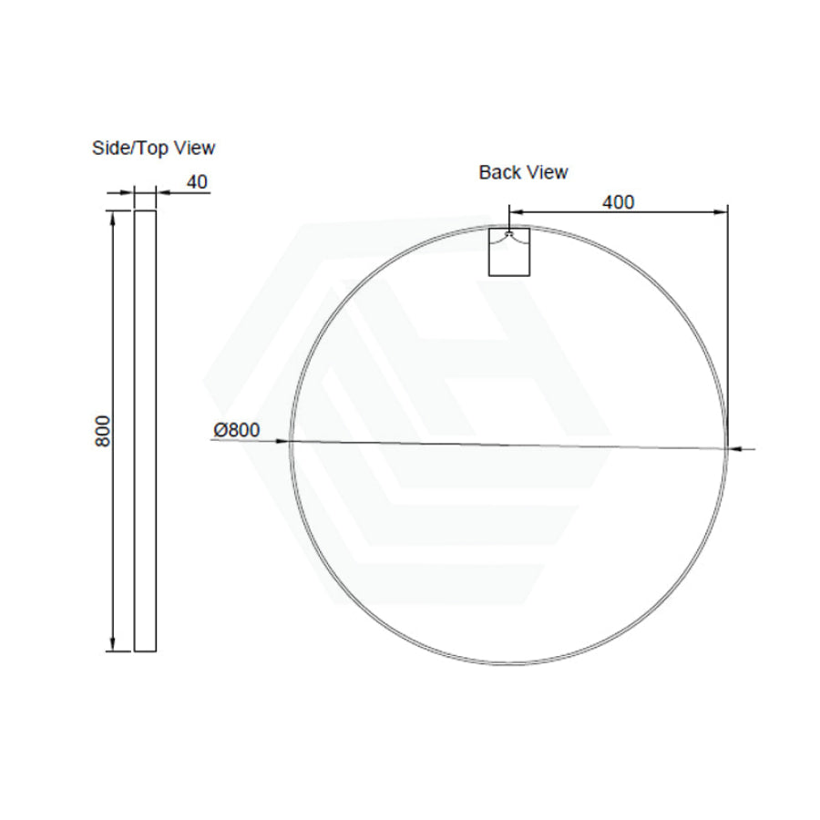 600/800Mm Bathroom Brushed Nickel Framed Round Mirror Wall Mounted 800X800Mm Mirrors