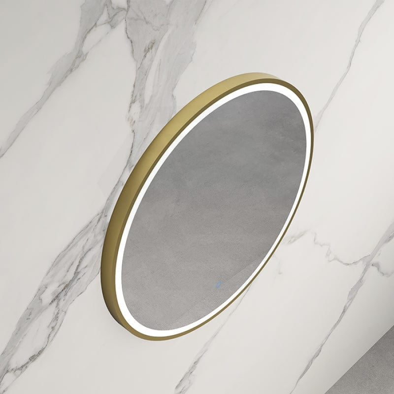 600/800mm Hamilton Led Mirror Gold Framed Round Front Light