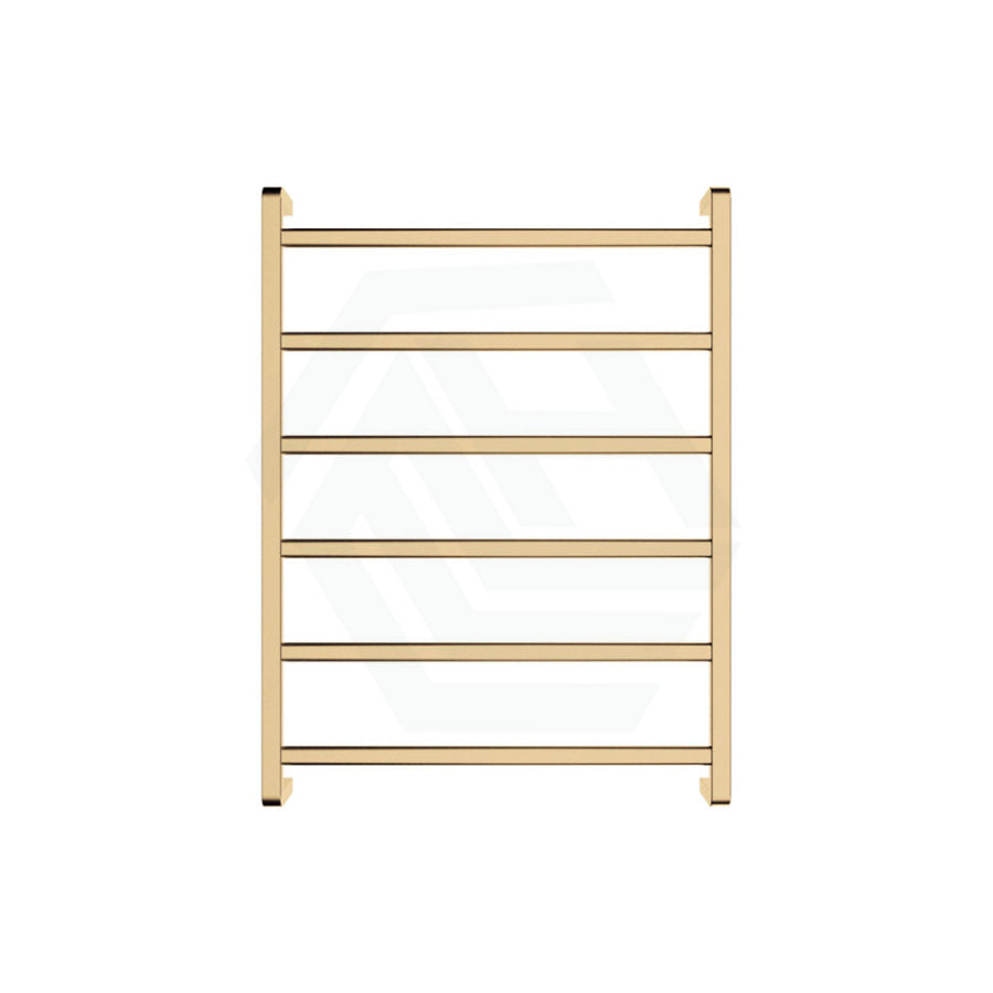 G#2(Gold) 600 X 800Mm Fienza Koko Heated Towel Rail 6 Square Bars Rails