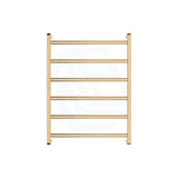 G#2(Gold) 600 X 800Mm Fienza Koko Heated Towel Rail 6 Square Bars Rails