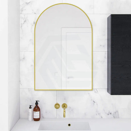 G#2(Gold) 600X900Mm Brushed Gold Aluminum Framed Arch Wall Mirror Vertical Or Horizontal Mirrors