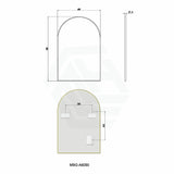 G#2(Gold) 600X900Mm Brushed Gold Aluminum Framed Arch Wall Mirror Vertical Or Horizontal Mirrors