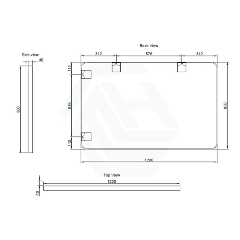 750/800/900/1200Mm Bathroom Brushed Nickel Framed Rectangle Mirror Wall Mounted Vertical/Horizontal