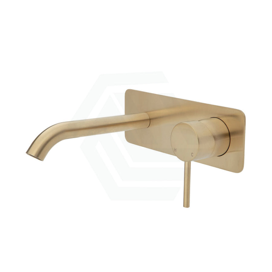 G#2(Gold) Fienza 160Mm Outlet Kaya Wall Basin/Bath Mixer With Spout Urban Brass Brushed Gold Mixers