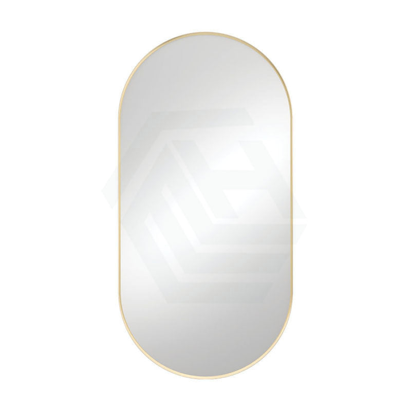 Fienza 450/600mm Urban Brass Framed Oval Wall Mirror