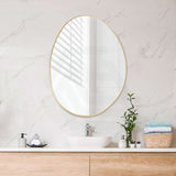 G#2(Gold) Fienza 700/900/1200Mm Pebble Urban Brass Asymmetrical Special Shape Framed Wall Mirror