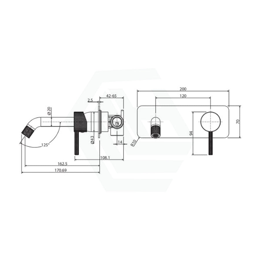 G#2(Gold) Fienza Axle 160/200Mm Outlet Urban Brass Basin/Bath Wall Mixer Dress Kit Only Soft Square