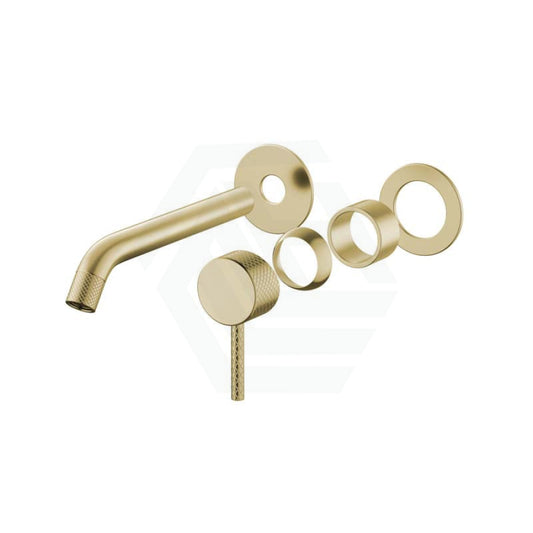 G#2(Gold) Fienza Axle Urban Brass Basin/Bath Wall Mixer Dress Kit Only Small Round Plates 200Mm