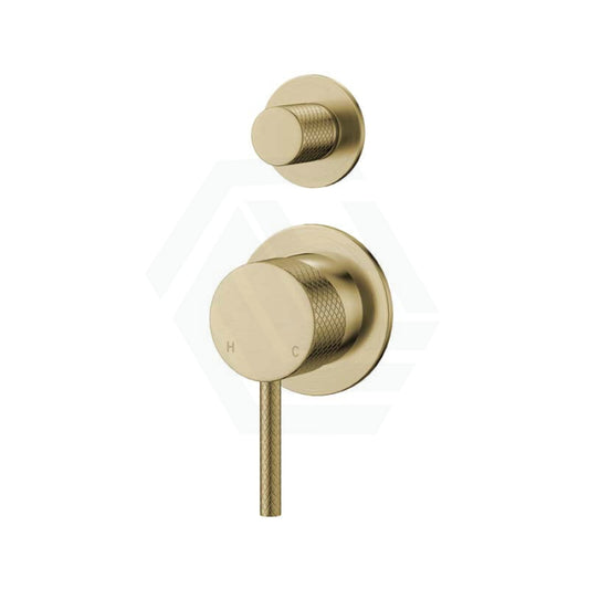 G#2(Gold) Fienza Axle Urban Brass Wall Diverter Mixer Small Round Plates